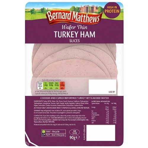 Picture of BERNARD MATTHEWS WAFER THIN TURKEY HAM SLICES 9x90G