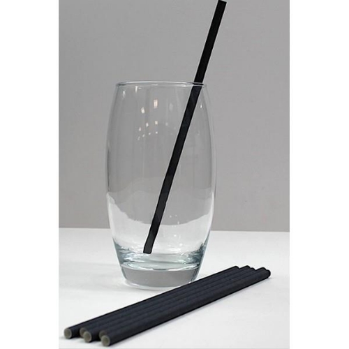 Picture of BLACK PAPER STRAWS 9MM x200s