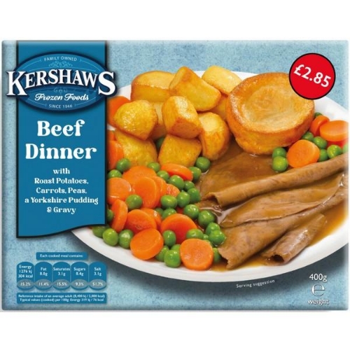Picture of FROZEN KERSHAWS BEEF DINNER 12X400G £2.85 PMP