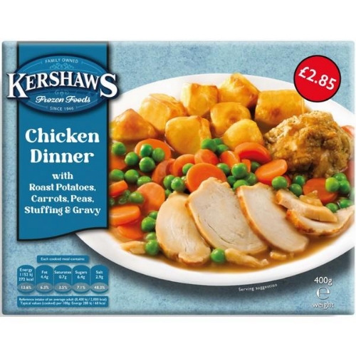 Picture of FROZEN KERSHAWS CHICKEN DINNER 12X400G £2.85 PMP