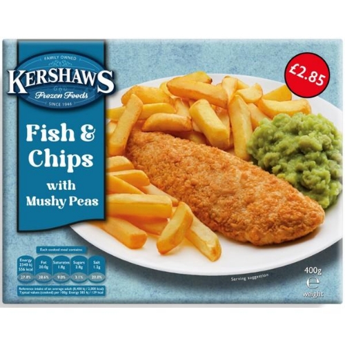 Picture of FROZEN KERSHAWS FISH & CHIPS 12X400G £2.85 PMP